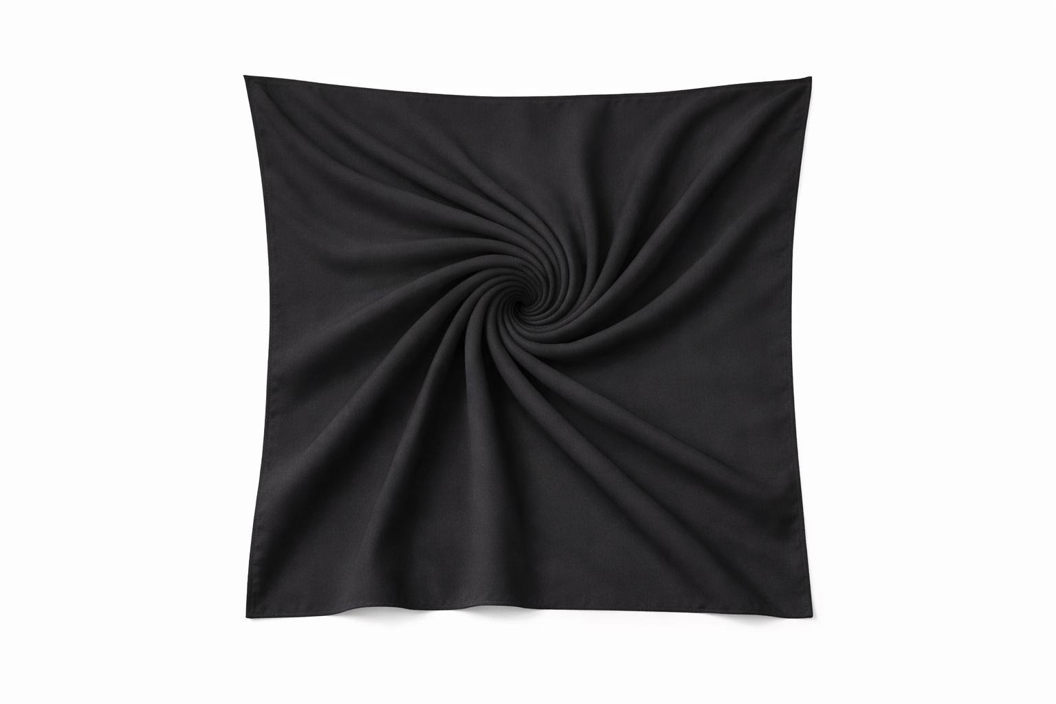 SITRA Siyah Medine İpeği Eşarp 110×110 cm – Tok ve Kolay Şekil Alan Kare Eşarp