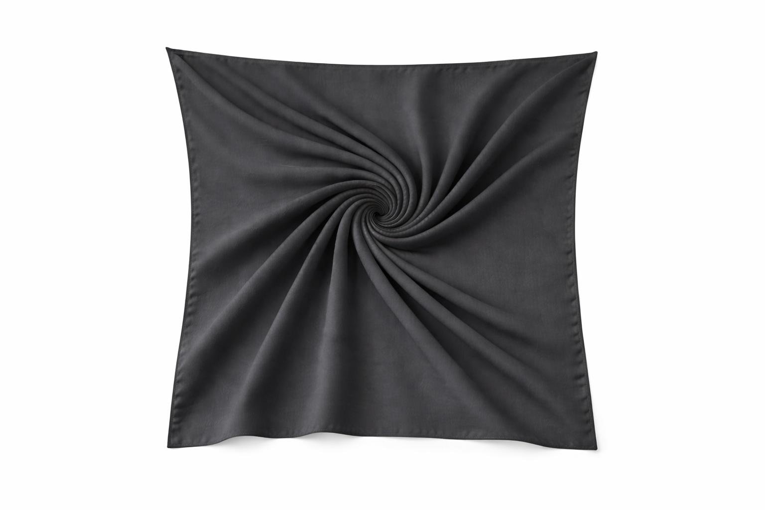 SITRA Antrasit Medine İpeği Eşarp 110×110 cm – Tok ve Kolay Şekil Alan Kare Eşarp