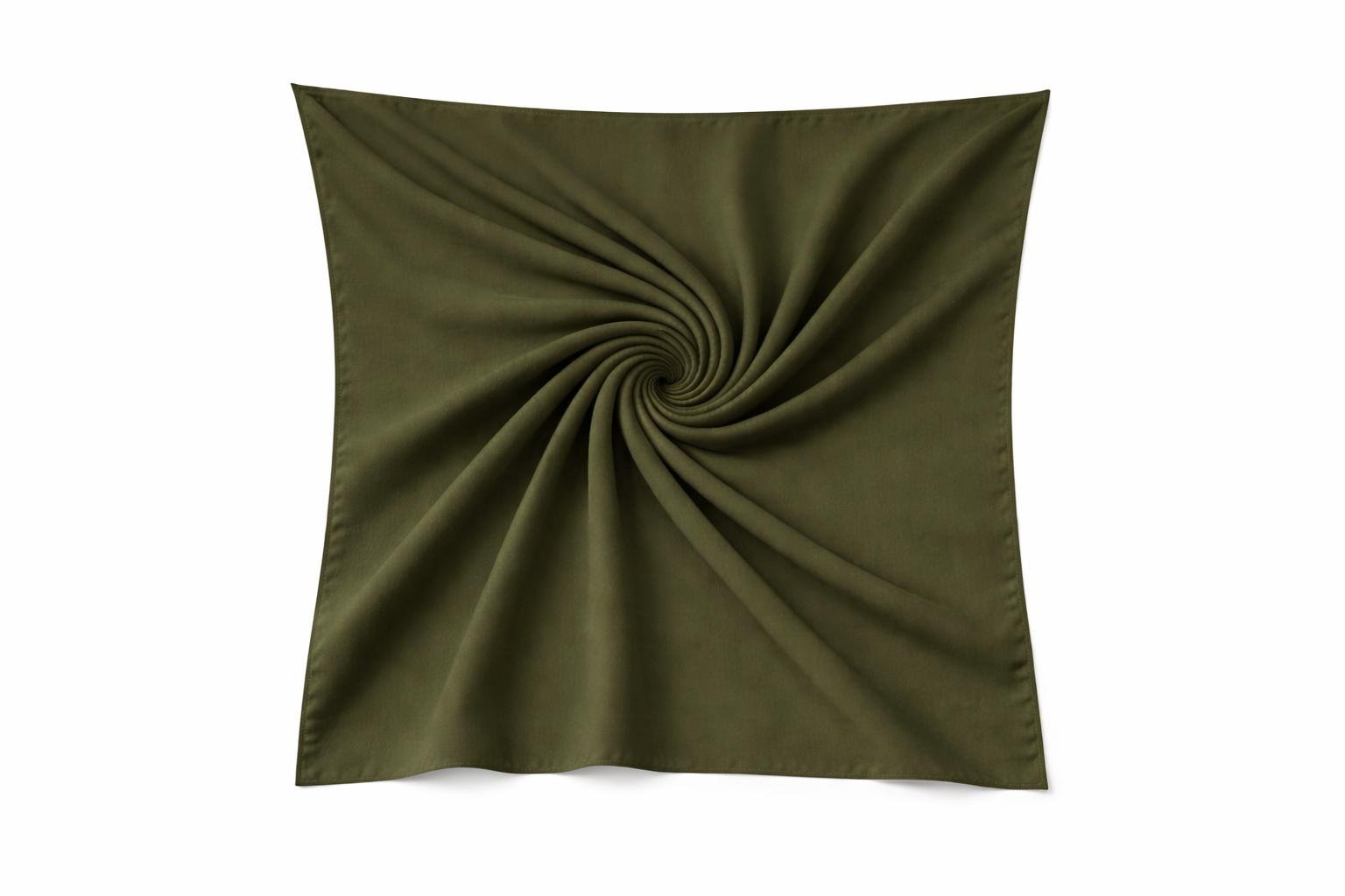 SITRA Haki Medine İpeği Eşarp 110×110 cm – Tok ve Kolay Şekil Alan Kare Eşarp