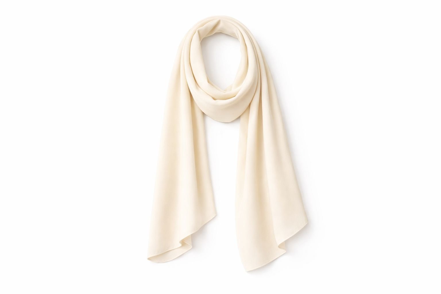 SITRA İnci Krem Medine İpeği Şal 75×200 cm – Kaymaz Tok Duruşlu Tesettür Şal