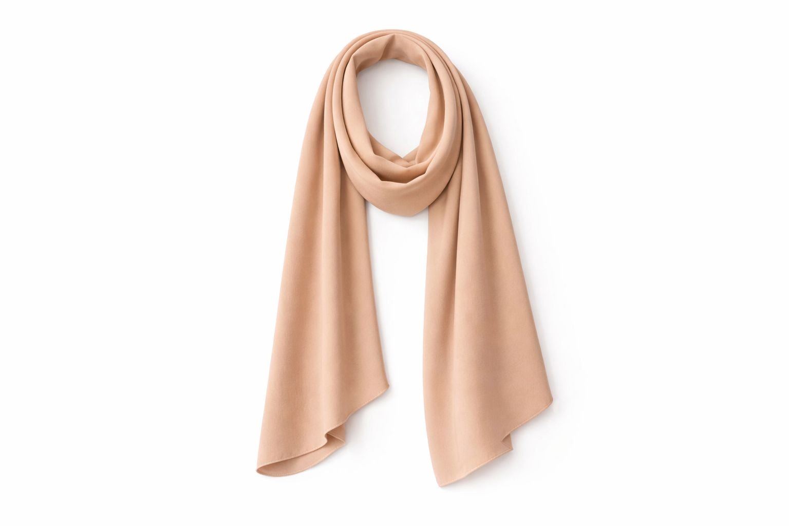 SITRA Sütlü Kahve Medine İpeği Şal 75×200 cm – Kaymaz Tok Duruşlu Tesettür Şal